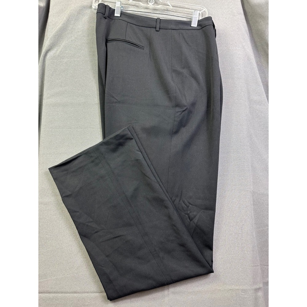 Eddie Bauer Classic‎ Fit Mens Black Dress Pants Flat Front Trousers Size 18 Tall